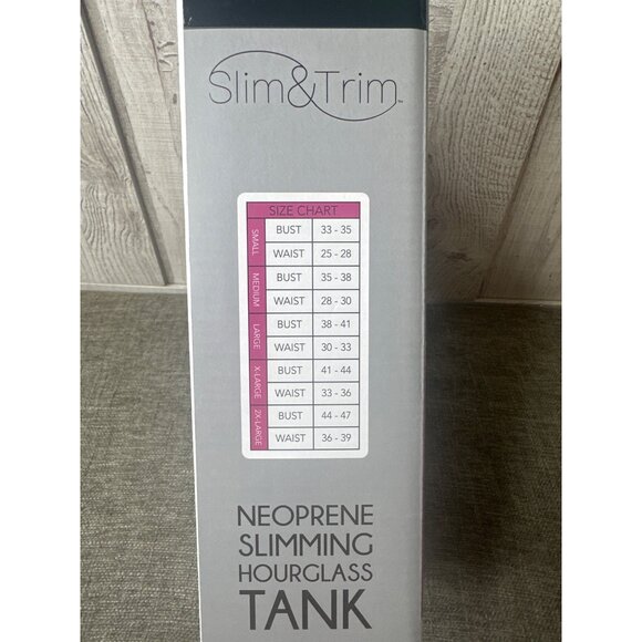 Slim & Trim Neoprene Slimming Hourglass Black Tank  Large Back Support Exercise - Picture 2 of 3